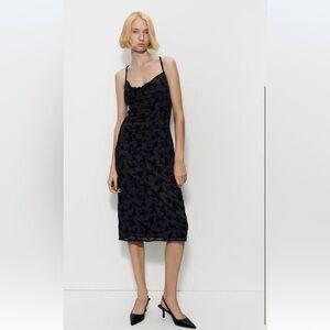 Jacquard-Mesh Slip Dress NWT